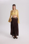 Freesia Wrinkled Brown Long Skirt - 2