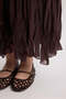 Freesia Wrinkled Brown Long Skirt - 8