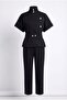 Stand-Up Collar Blouse and Pants Set 51310 - 5