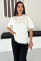 Women's Lace Detailed Basic T-Shirt – White Oversized Stylish T-Shirt