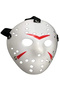 White color red striped full face hockey jason mask hannibal mask - 3