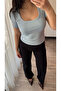 Women's Baby Blue U-Neck Soft Basic Blouse, Pack of Cotton - 3