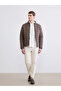 Brown Standard Fit Mock Neck Men's Puffer Jacket - 2