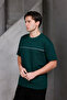 Men's Paneled Stripes Oversized Crew Neck 2 Two Yarn Ko Compact -Shirt - 6