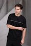 Men's Paneled Stripes Oversized Crew Neck 2 Two Yarn Ko Compact -Shirt - 2