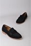 Seç 2150 Haki̇ki̇ De Leather Adin Bab Ballet Flats Shoes Black Suede - 6