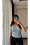Women's Baby Blue U-Neck Soft Basic Blouse, Pack of Cotton - 2
