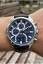 Sports and Modern Kasa Men's Wristwatch |   45 mm Steel Case, Brown Leather Strap, Dark Blue - 4