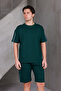 Men's Striped Oversized Top and Bottom 2 Two Yarn Ko Compact Ort Set - 3