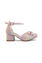 Sparkling Rainbow-Colored Stones and Bows Girls' Heeled Evening Dress Shoes - 5