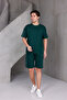 Men's Striped Oversized Top and Bottom 2 Two Yarn Ko Compact Ort Set