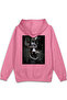 Doberman Dogue Dog Back Printed Hooded Half Oversized Sweatshirt Pink Hoodie 1235