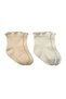 Overlok Style Combed Cotton Socks 2Li 10153 Beige