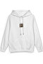 Ninja Sırt Printed Hooded Yarı Oversized Sweatshirt Ekru Hoodie 1302 - 3