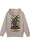 Super Sırt Printed Hooded Semi Oversized Sweatshirt Stone Color Hoodie 1390