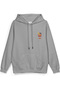 Barmen Negroni Sırt Printed Hooded Yarı Oversized Sweatshirt Gray Hoodie 1389 - 3