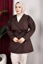 Trench Coat Belt in 1 with Epaulet Detail Unlined Trench Coat Hijab Trench Coat (85cm) - Brown