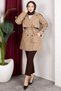 Trench Coat Belt Pieces with Epaulette Detail Unlined Trench Coat Hijab Trench Coat (85cm) - Mink - 6