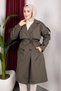 Trench Coat Belt in Unlined with Epaulet Detail - Hijab Trench Coat (110cm) - Khaki - 7