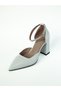 Women's Ankle-Tie Heeled Shoes Genuine White Leather - 2