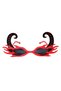 Black Horned Red Color Flaming Party Glasses 21X10 cm