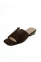 Women's Casual Buckled Slipper Genuine Brown Suede - 3