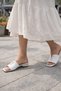 Women's Daily Buckled Slipper Genuine White Floetter Leather - 3