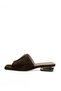 Women's Casual Buckled Slipper Genuine Brown Suede - 4