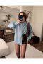 Brown Striped Blue Shirt - 4