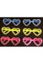 Retro Neon Fluorescent Heart Glasses 12 Pieces – 80S 90S Party Style - 2