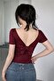 Sally Women's White Backless Bow Detail Blouse Stretch Fabric Viscose Stylish Basic Body - 7