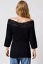 Black Boat Neck Lace Detailed Knitted Blouse Alc-X15432 - 4
