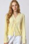 Yellow V-Neck Spanish Sleeve Ruffle Fabric Shirt Alc-X15404 - 2
