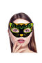 Black Velvet Yellow Green Glitter Cat Mask - 2