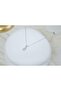 Mkol002 Zircon Stone Oval Ring Necklace Silver - 2