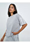 Grey Oversized T-Shirt with Lace Number Detail - 4
