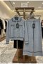 Women's Gold Buttoned Line and Pocket Detail Collar Cardigan Trousers Knitwear Suit - 5