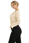 Beige Lace-Like Knit Tie-Detail Cotton Women's Cropped Cardigan - 5