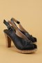 Women's Genuine Leather High Heels Sandals Ast.1212 Black - 6
