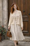 Embroidered Romantic Cardigan for Women in Sand Color - 5