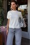 Ecru Crew Neck Women's Knitwear T-Shirt Mg2703 - 4