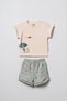 Baby Short Sleeve T-Shirt and Pants Set, 100% Cotton , Infant and Newborn Series - Csy8209 - 2