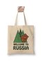Welcome to Russia Russia Gift White Cloth Bag Long Strappy Shopping Bag Si Beach Bag Si