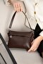 Women's Brown 7-Compartment Crossbody Leather Shoulder Bag — Multi-Compartment Zippered Daily Use Hand and Shoulder Bag - 3