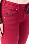Women Boyfriend Fit Plain Denim Shorts, Maroon - 4