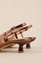 Women's Genuine Leather Thin Stiletto t Heeled Shoes Brgl.6136 Copper - 4