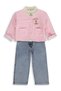 Girl's Cardigan and Shirt Set for Ages 2-5 - Pink