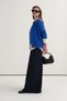 Women's Viscose Knitwear T-Shirt Cardigan Set Cobalt - 5