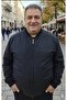 Battal Size Men's Seasonal Coat with Ribbed Lower Part and Sleeves