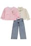 Girl's Cardigan and Shirt Set for Ages 2-5 - Pink - 2